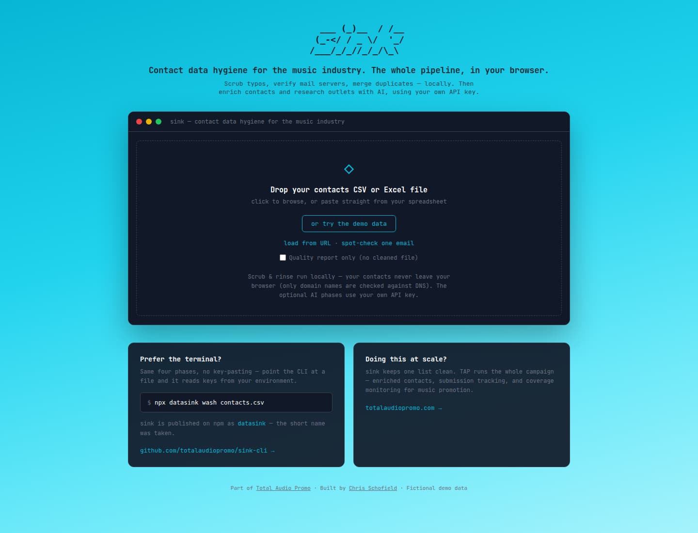 DataSync contact hygiene dashboard