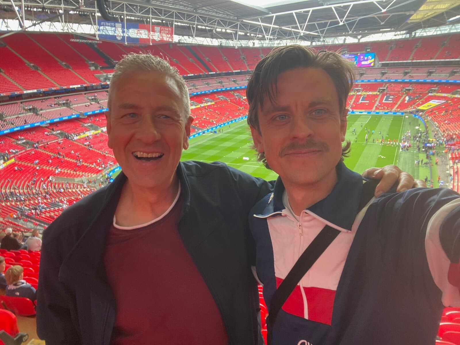 Chris and his dad together at Wembley Stadium