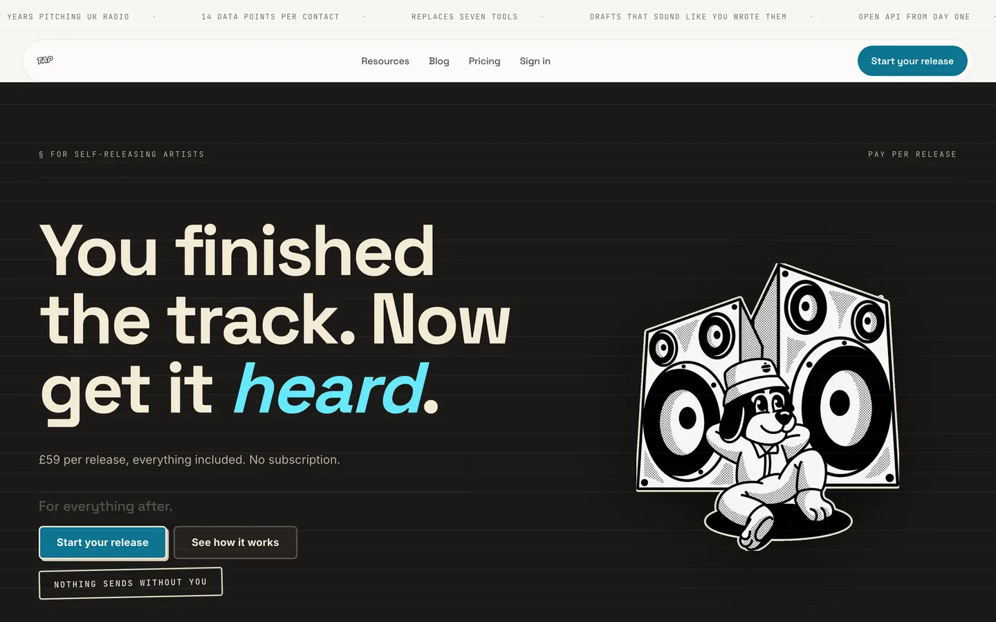 Total Audio Promo landing page